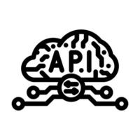 api connection cloud computing line icon illustration vector