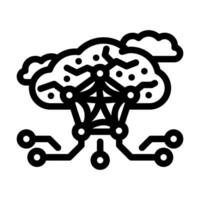 network nodes cloud computing line icon illustration vector