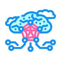 network nodes cloud computing color icon illustration vector