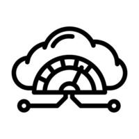 bandwidth cloud computing line icon illustration vector