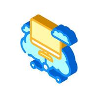 virtual machine cloud computing isometric icon illustration vector
