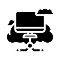 virtual machine cloud computing glyph icon illustration vector
