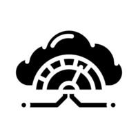 bandwidth cloud computing glyph icon illustration vector