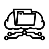 storage cloud computing line icon illustration vector