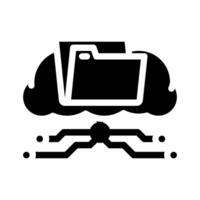 storage cloud computing glyph icon illustration vector