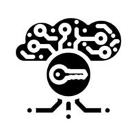 encryption key cloud computing glyph icon illustration vector