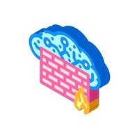 firewall cloud computing isometric icon illustration vector