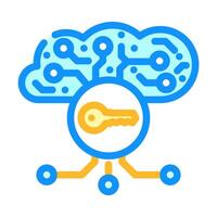 encryption key cloud computing color icon illustration vector