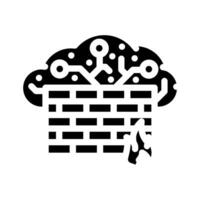 firewall cloud computing glyph icon illustration vector