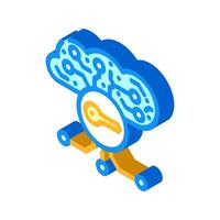 encryption key cloud computing isometric icon illustration vector