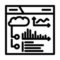 dashboard monitoring cloud computing line icon illustration vector