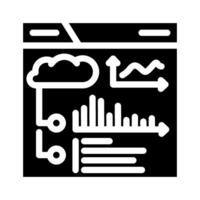 dashboard monitoring cloud computing glyph icon illustration vector