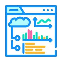 dashboard monitoring cloud computing color icon illustration vector
