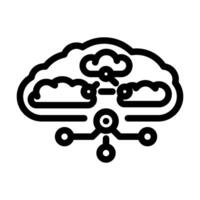 hybrid cloud computing line icon illustration vector
