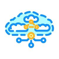 hybrid cloud computing color icon illustration vector