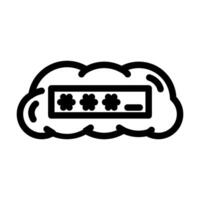 private cloud computing line icon illustration vector