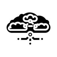 hybrid cloud computing glyph icon illustration vector