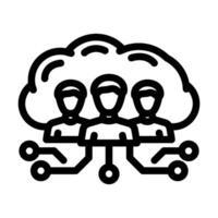 public cloud computing line icon illustration vector