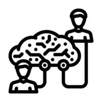 collaboration cloud computing line icon illustration vector