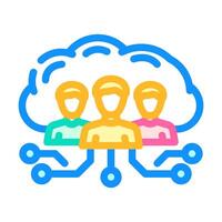 public cloud computing color icon illustration vector
