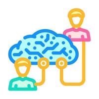 collaboration cloud computing color icon illustration vector