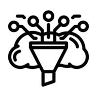 analytics cloud computing line icon illustration vector