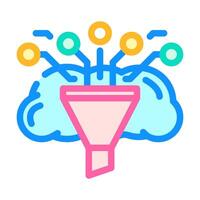 analytics cloud computing color icon illustration vector