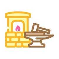 iron forge industry color icon illustration vector