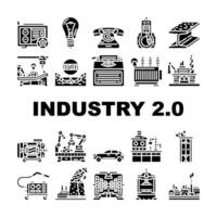 industry 2 automation icons set vector