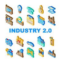 industry 2 automation icons set vector