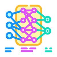 neural network diagram machine learning color icon illustration vector