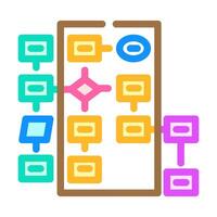 algorithm flowchart machine learning color icon illustration vector