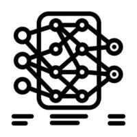 neural network diagram machine learning line icon illustration vector