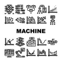 machine learning algorithm model icons set vector