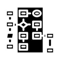 algorithm flowchart machine learning glyph icon illustration vector