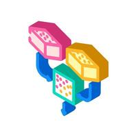 training data machine learning isometric icon illustration vector