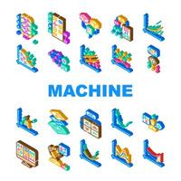 machine learning algorithm model icons set vector