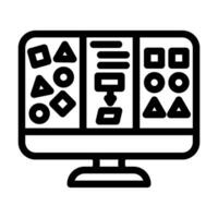 unsupervised machine learning line icon illustration vector