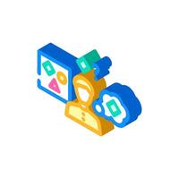 supervised machine learning isometric icon illustration vector
