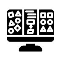 unsupervised machine learning glyph icon illustration vector