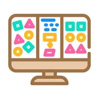 unsupervised machine learning color icon illustration vector