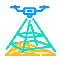 surveying tool unmanned aerial vehicle color icon illustration vector
