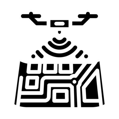 airspace map unmanned aerial vehicle glyph icon illustration