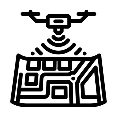 airspace map unmanned aerial vehicle line icon illustration