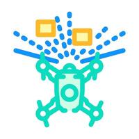 obstacle detection aerial vehicle color icon illustration vector