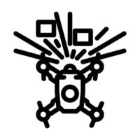 obstacle detection aerial vehicle line icon illustration vector