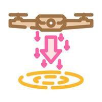 emergency landing unmanned aerial vehicle color icon illustration vector