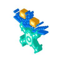obstacle detection aerial vehicle isometric icon illustration vector
