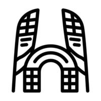 drone racing flag aerial vehicle line icon illustration vector