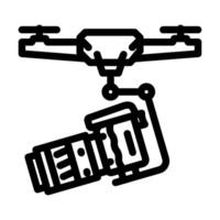 aerial photography unmanned vehicle line icon illustration vector